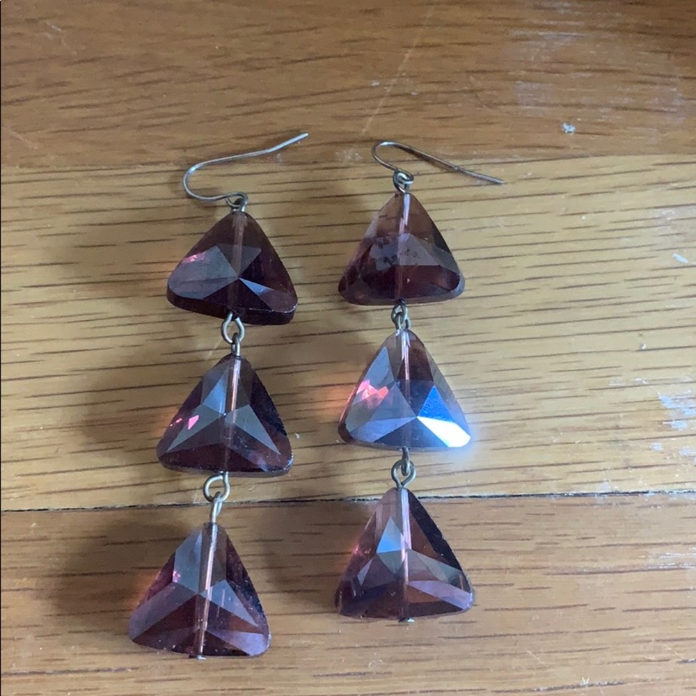 Dark brown dangly earrings